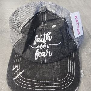 Katydid Black & Gray 'Faith Over Fear' Hat